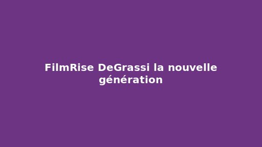 FilmRise DeGrassi la nouvelle génération